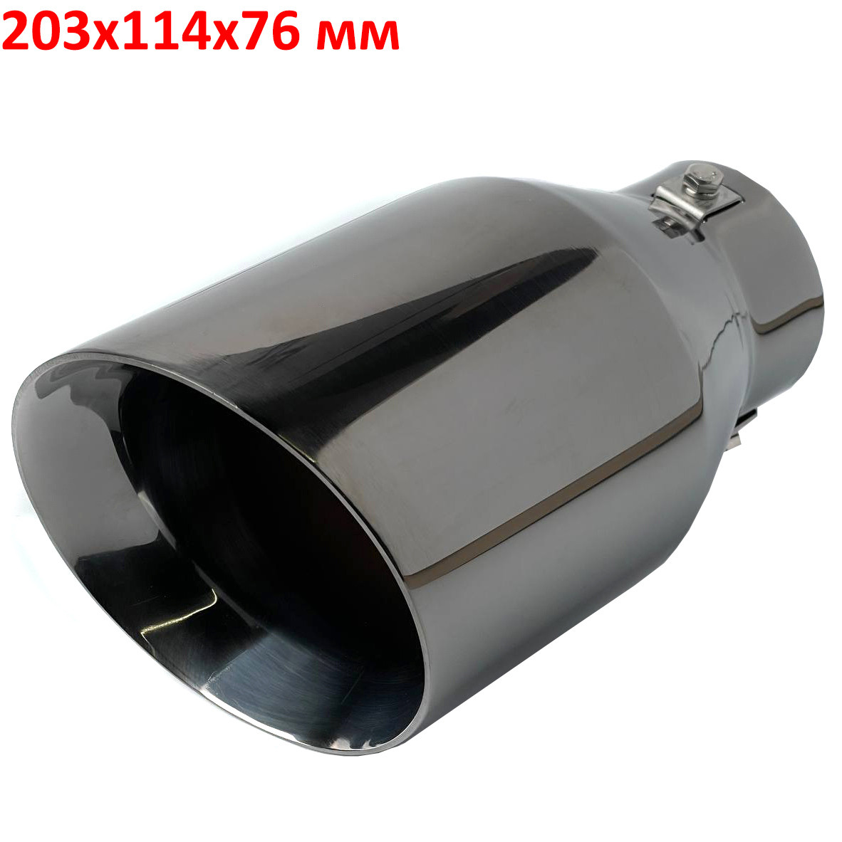 Насадка на глушник Vitol 203x114x76 мм Темний Хром (НГ-1017-BK), фото 1