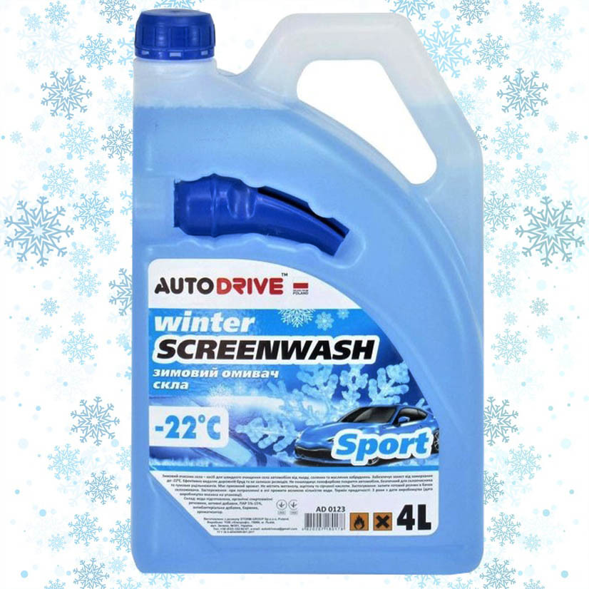 Омивач скла зимовий Autodrive Winter Screen Wash -22 °C 4 л Sport (AD0123), фото 1