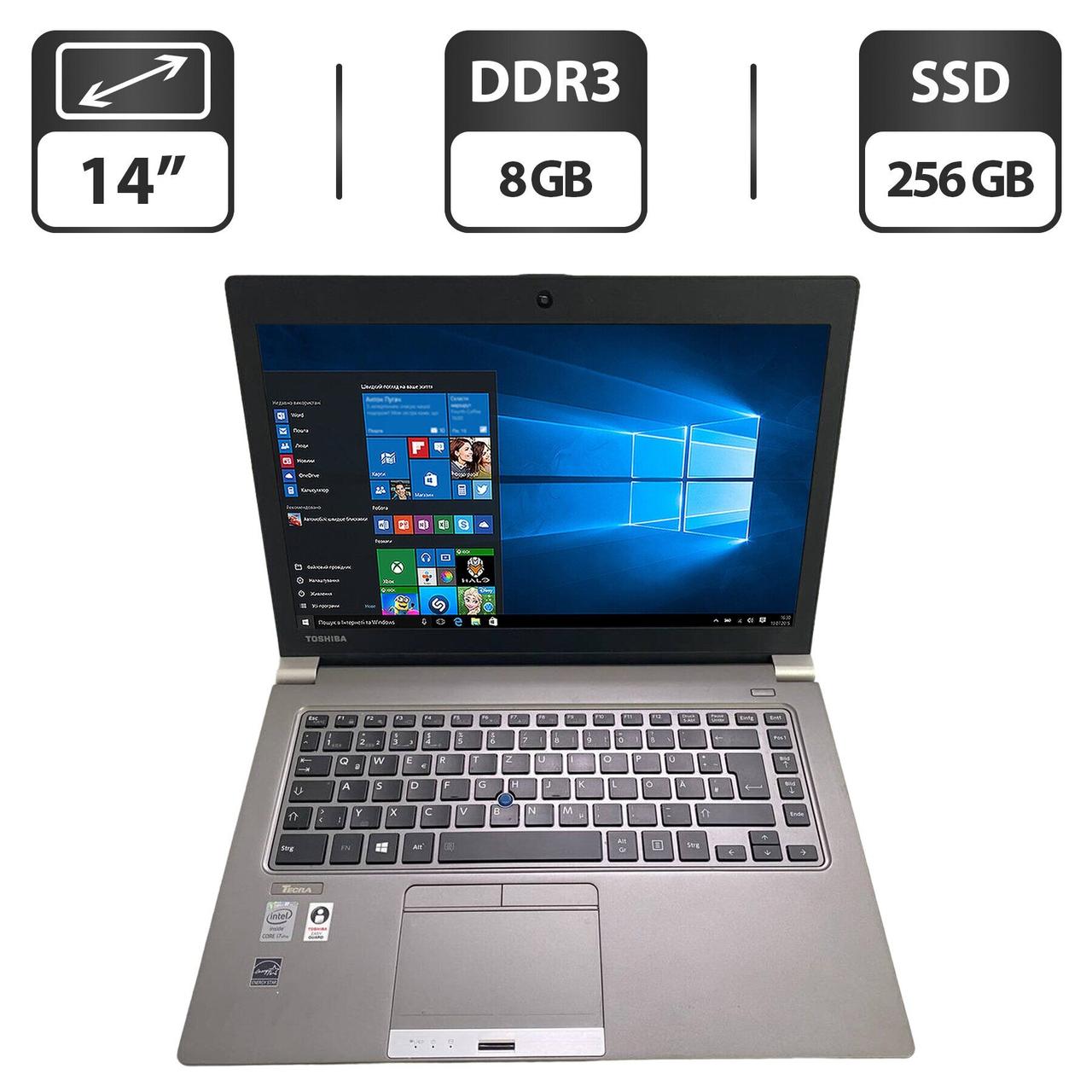Ноутбук Toshiba Tecra Z40-A-182/ 14" (1600x900)/ Core i7-4600U/ 8 GB RAM/ 256 GB SSD/ HD 4400