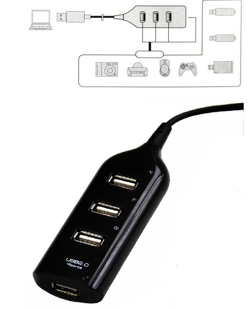 USB Хаб USB HUB H-35 чорний 4 порти