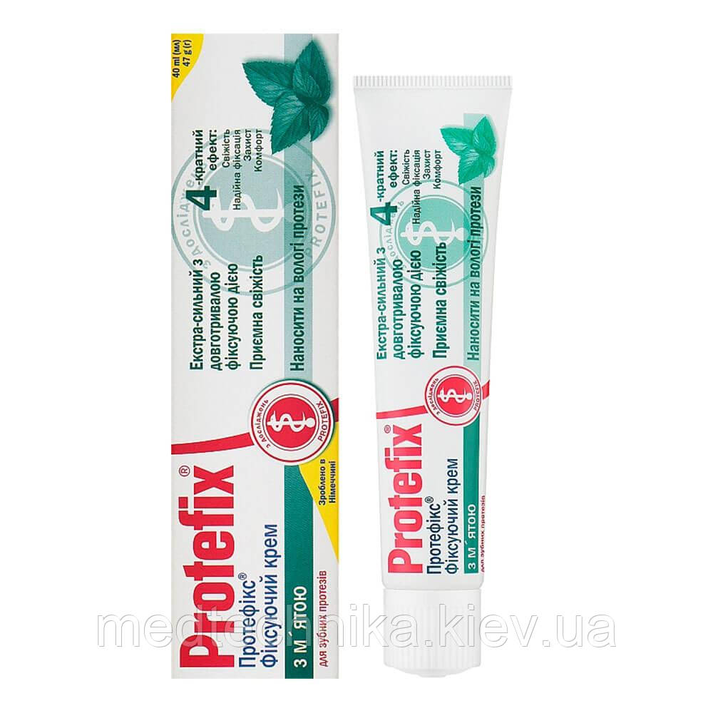Крем для фіксації зубних протезів, з м’ятою, 40 мл, Protefix, фото 1