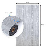 Підлогове вінілове самоклеюче покриття в рулоні світло-сіре дерево 3000*600*1.5 мм. (1816), фото 3