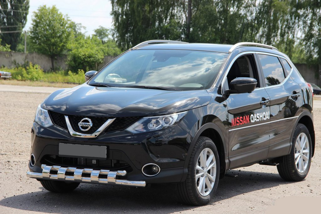 Передній захист ST015 (нерж) для Nissan Qashqai 2007-2010 рр, фото 1