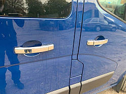 Накладки на ручки (4 шт) 1 отвір, Carmos - Хромований пластик для Nissan NV400 2010-2024 рр