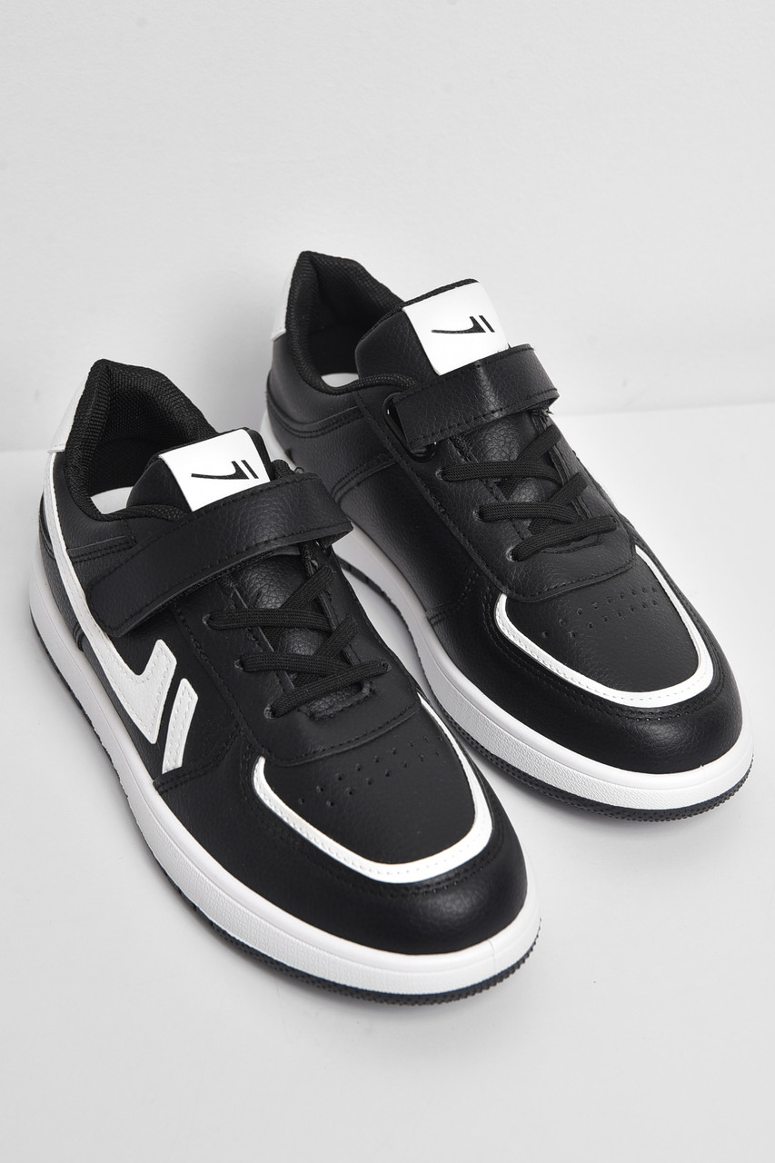 Кросівки дитячі чорного кольору на ліпучках 174432T Безкоштовна доставка, фото 1