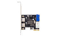 Плата расширения Frime PCI-E to USB3.0 (2 порта) +19pin VIA VL805 (ECF-PCIEtoUSB005.LP)