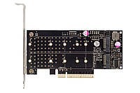 Плата расширения Frime PCI-E x8 to 2 x M.2 (M Key NVMe), PI6C20400BLE (ECF-PCIEtoSSD018.LP)