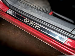 Накладки на пороги (Carmos V1, 4 шт., нерж.) для Nissan Qashqai 2010-2014 рр.