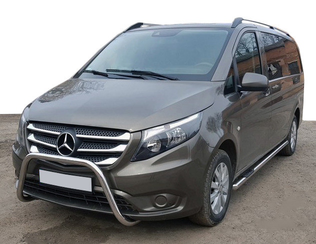 Бічні труби 2 шт., нерж.) d60, Довга база для Mercedes Vito / V-class W447 2014-2024 рр