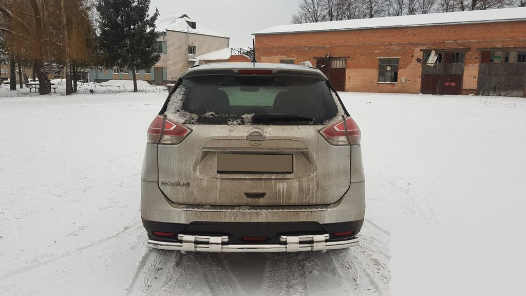 Задній захист NSXT.13.6.B1-08 (2 шт., нерж) для Nissan X-trail T32 / Rogue 2014-2021 рр, фото 1