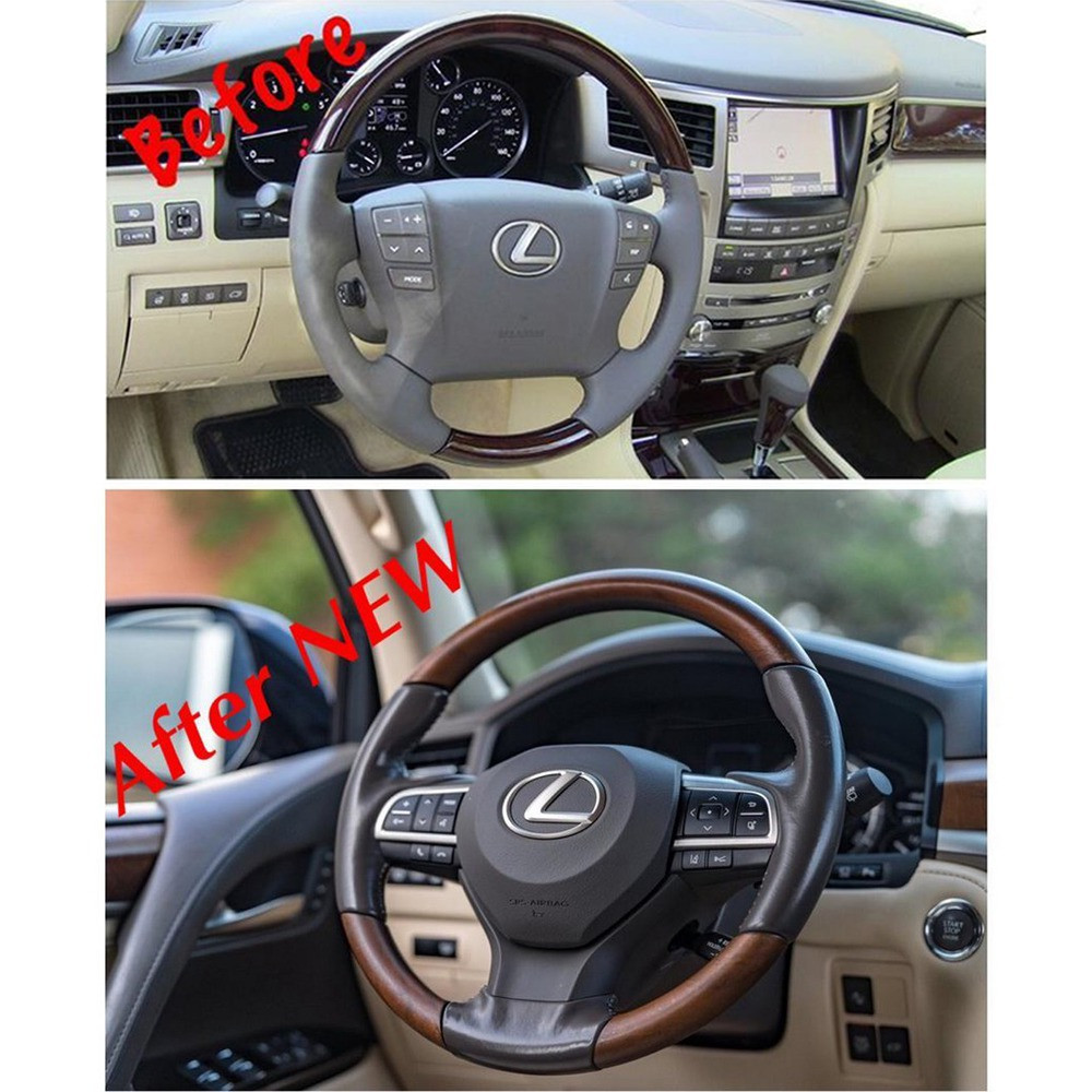 Руль в сборе (под дерево) для Lexus LX570 / 450d - фото 3 - id-p2111873349