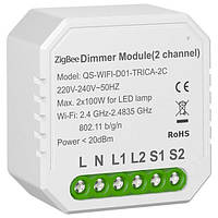 Умный выключатель-регулятор Tervix Pro Line ZigBee Dimmer (2 клавиши)