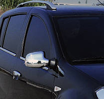 Накладки на дзеркала (2 шт) V-2 Італійська нержавійка для Nissan Terrano 2014-2024 рр
