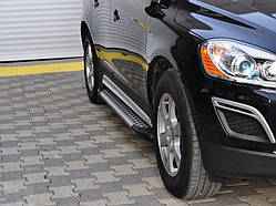 Бокові пороги Allmond Grey (2 шт., Алюміній) для Volvo XC60 2009-2017 років