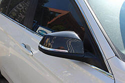 Накладки на дзеркала (2 шт, натуральний карбон) для BMW 3 серія F-30/31/34 2012-2019рр