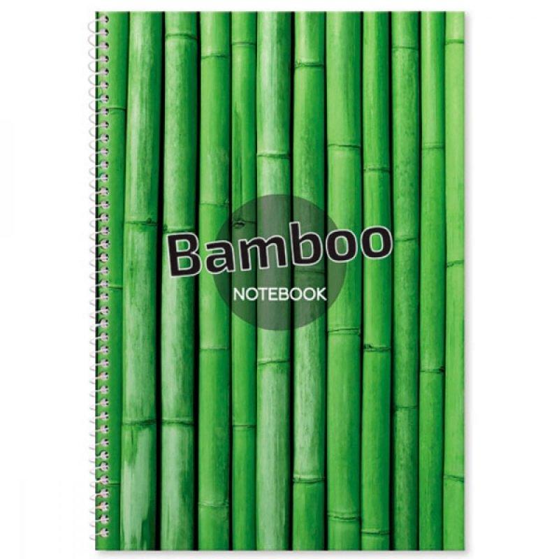 Блокнот А4/80л клітка Optima Україна Bamboo на спіралі 624480/O20330-06