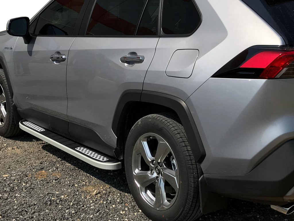 Бокові пороги Tayga V2 (2 шт., алюміній) для Toyota Rav 4 2019-2024, фото 1