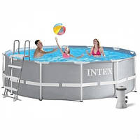 Бассейн Intex 26718 Premium (366х122 см) каркасный круглый с картриджным фильтром и лестницей