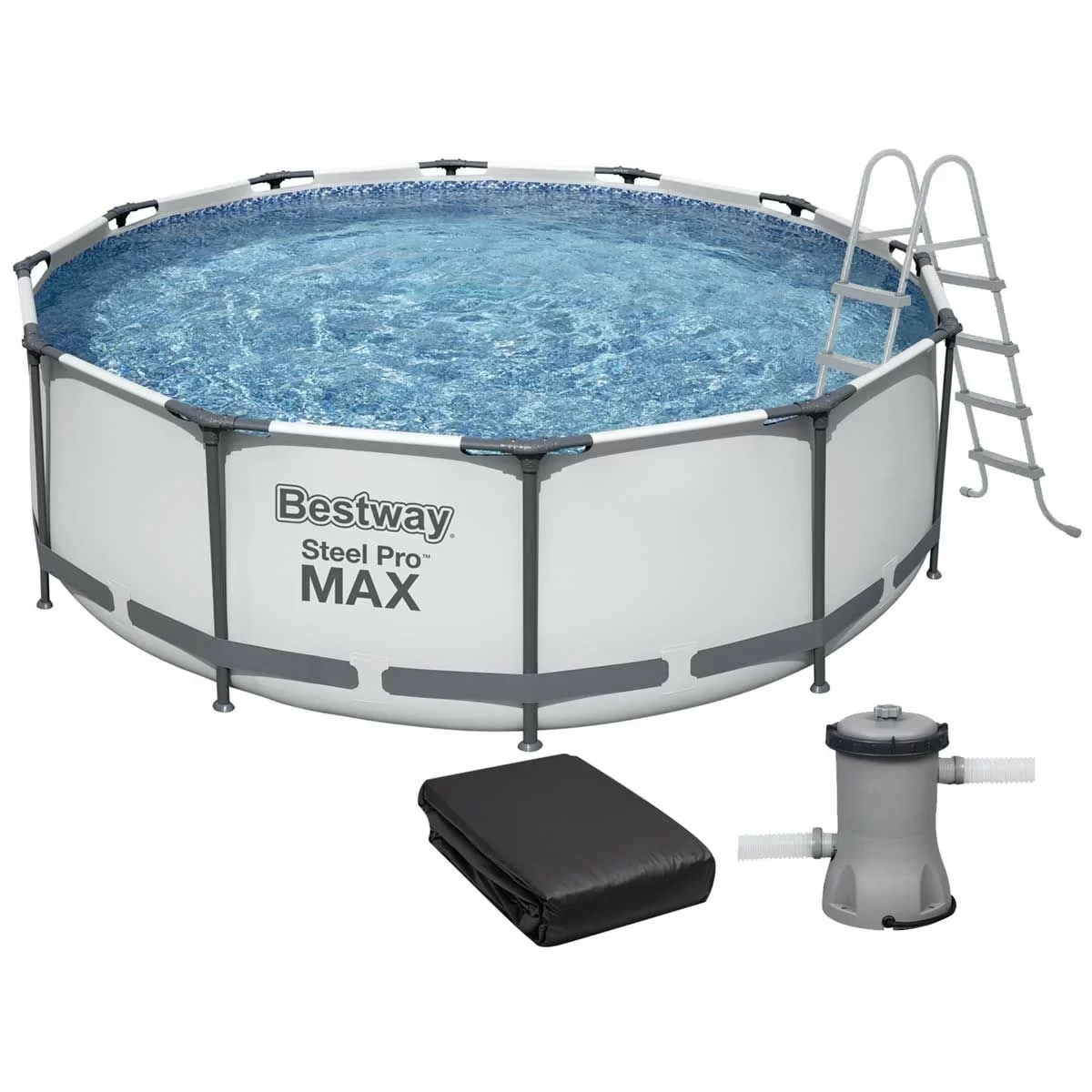 Каркасный бассейн Bestway 56420 (366х122 см) с картриджным фильтром, тентом и лестницей - фото 1 - id-p1652034645
