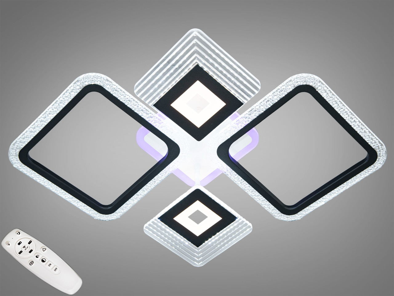Люстра з димером і підсвіткою 2035/2+2BK LED 3color dimmer