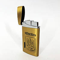 Турбо зажигалка, карманная зажигалка "Ukraine" 325. HY-838 Цвет: золотой