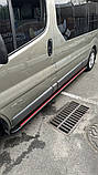 Бокові пороги Maya Red (2 шт., алюміній) Коротка база для Nissan Primastar 2002-2014рр, фото 2