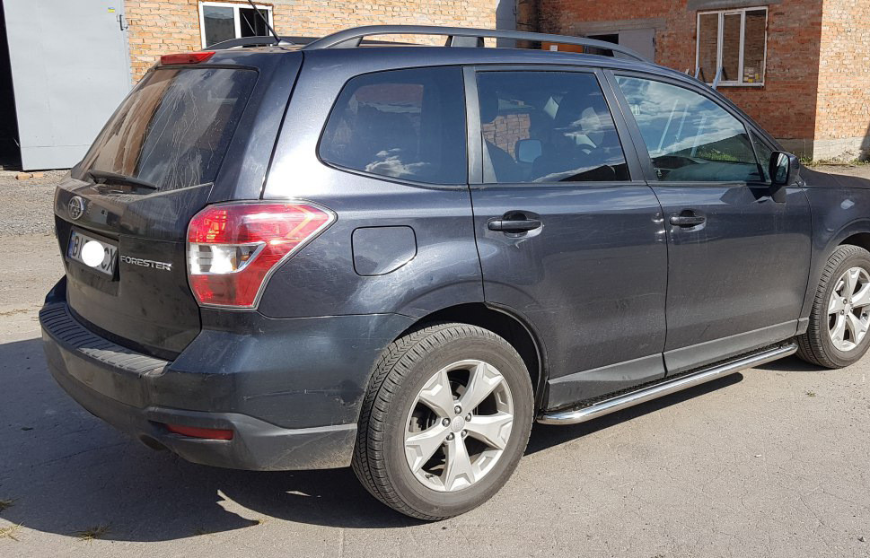 Бокові пороги Premium (2 шт., нерж.) Ø60 для Subaru Forester 2013-2018 рр, фото 1