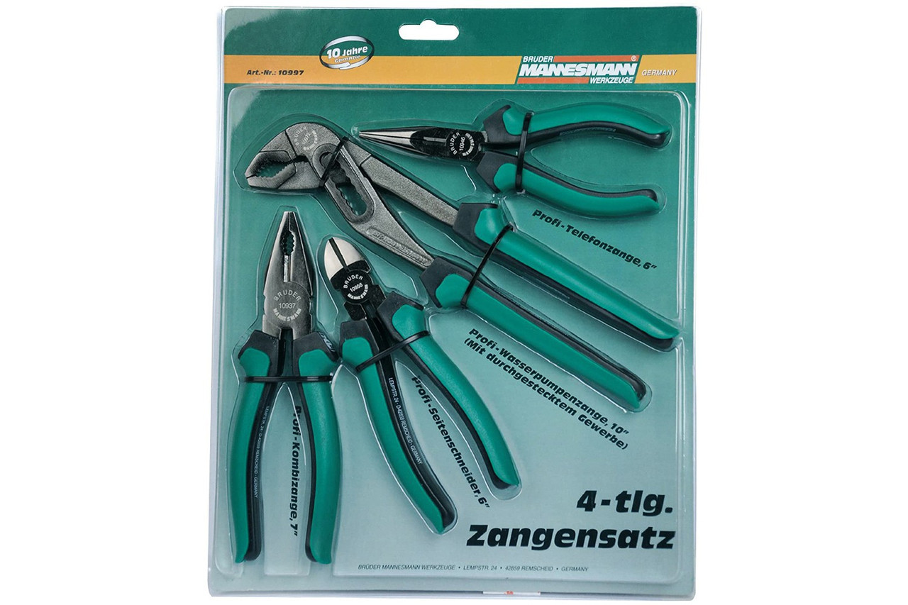 Набір плоскогубців Mannesmann М10997 4 шт, фото 1