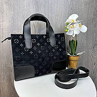 Женская замшевая сумка с тиснением черная, сумочка на плечо из натуральной замши Salex Жіноча сумка з