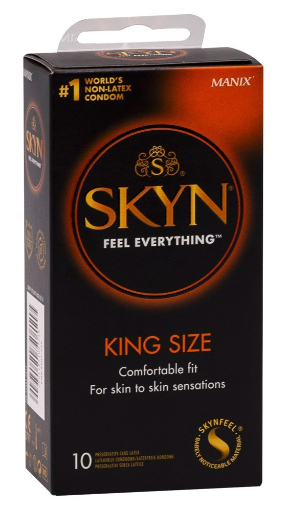 Презервативи без латексу великого розміру Manix SKYN King Size, упаковка (ціна за пачку, 10 шт) Кітті
