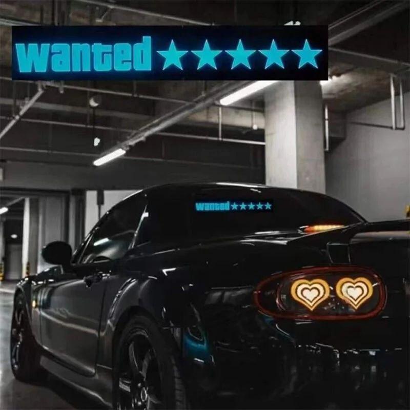 Стікер-еквалайзер, наліпка на автомобільне скло "Wanted"