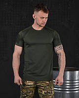 Тактическая футболка потоотводящая oliva dexter, военная футболка олива для нац гвардии, футболка олива