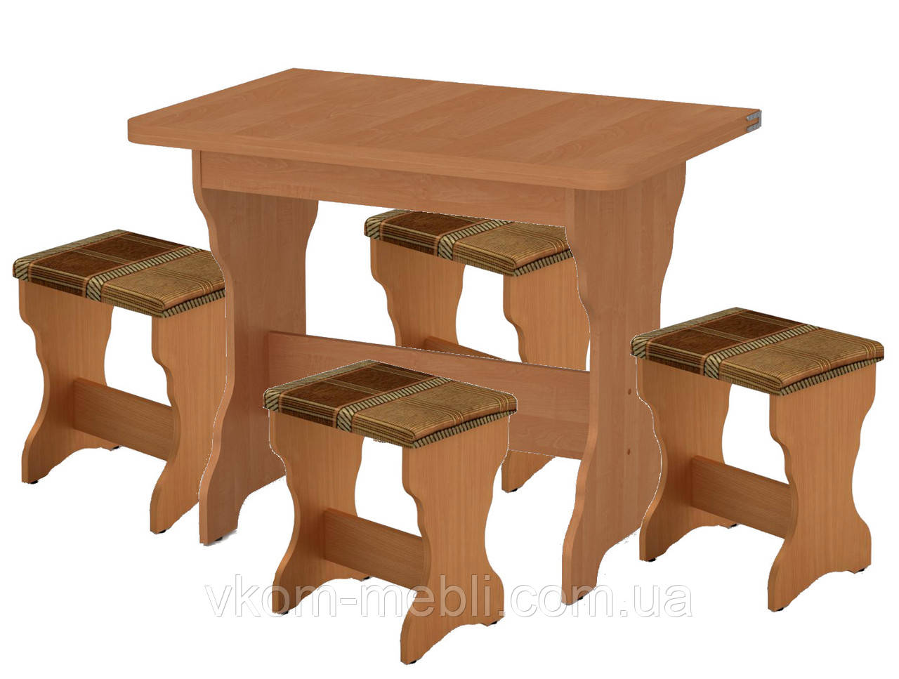 Обідній комплект Лагуна (стіл КС-3 розкладний +4 табурети), фото 1