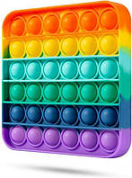 Сенсорная игрушка PopAr Pop It Нажми пузырь антистресс квадрат Multicolored KN, код: 2618772
