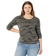 Лонгслив Splendid Zander Cotton Modal Slub Camo Easy Crew Tee Vintage Olive Branch Доставка від 14 днів -