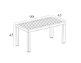 Прямокутний пластиковий столик Ocean Lounge Table, Siesta, чорний, фото 5