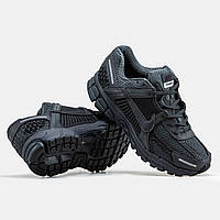 Кроссовки мужские и женские Nike Air Zoom Vomero 5 Gray Black / Найк аир Зум черные серые