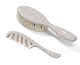 Дитяча натуральна м'яка щітка для волосся та гребінець для вичісування кірочок Baby Ono Сіро-фіолетовий