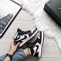 Кросівки Nike Air Jordan 1 Retro чорні з білим хорошее качество Размер 40(25,5см)