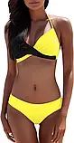 Жіночий пляжний купальник у двох кольорах жовтий з чорним, фото 8