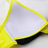 Жіночий пляжний купальник у двох кольорах жовтий з чорним, фото 10