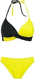 Жіночий пляжний купальник у двох кольорах жовтий з чорним, фото 6