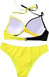 Жіночий пляжний купальник у двох кольорах жовтий з чорним, фото 4