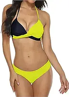 Женский пляжный купальник в двух цветах желтый с черным