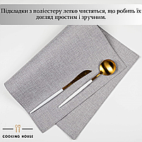Підкладка під тарілку сервірувальна набір 6 шт. Cooking House, килимки під тарілки набір, підкладка під тарілку, світло-сірий, фото 7