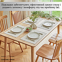 Підкладка під тарілку сервірувальна набір 6 шт. Cooking House, килимки під тарілки набір, підкладка під тарілку, світло-сірий, фото 6