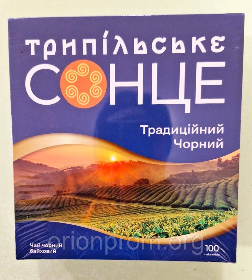 Чай Трипільське Сонце Традиційний 100 пакетів чорний