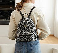 Детский леопардовый рюкзак люкс качество. Мини рюкзачок для девочек тигровый Серый хорошее качество