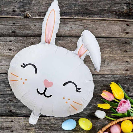 Фольгована кулька Зайчик голова 62x50см (24") | Великдень, фото 2