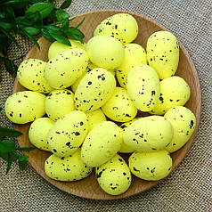 Яйця перепелині 3 см, пінопласт, жовтий (5 шт)